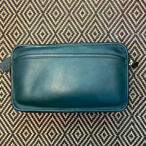 Vintage Coach Multi Compartment Zip 9974 BOTTLE GREEN with brass